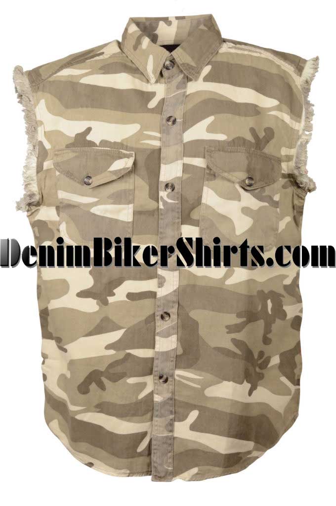 wholesale sleeveless denim biker shirts